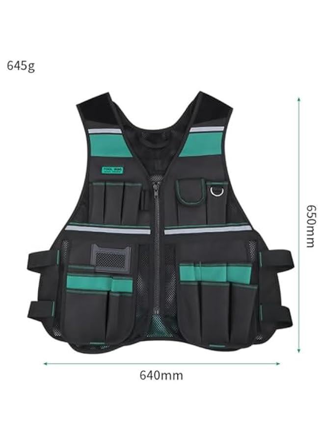 Electrician Tool Vest Multi Pocket Waterproof Heavy Duty Convenient Vest Styles Tool Bag Storage Bag Holder for Construction - Image 4