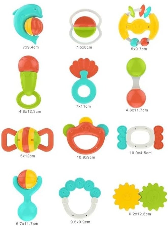HUANGER Baby Rattles Set – 12 Pieces, Safe Sensory & Early Development Toys - Image 2