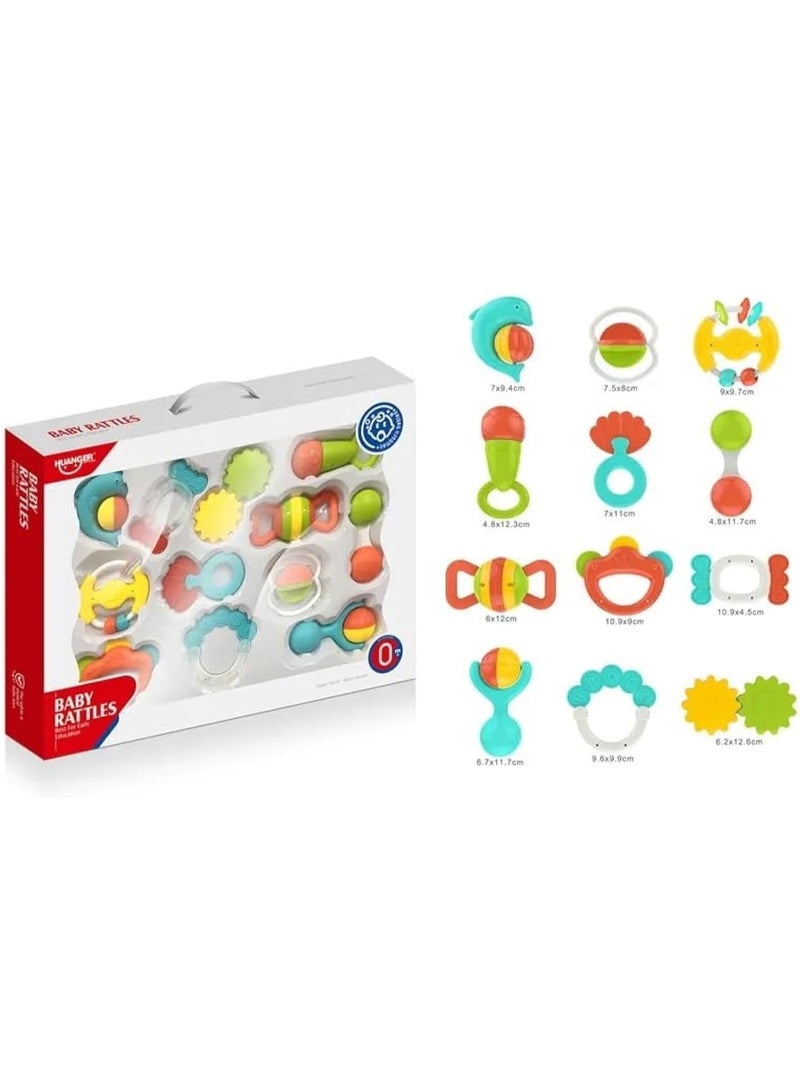 HUANGER Baby Rattles Set – 12 Pieces, Safe Sensory & Early Development Toys - Image 3