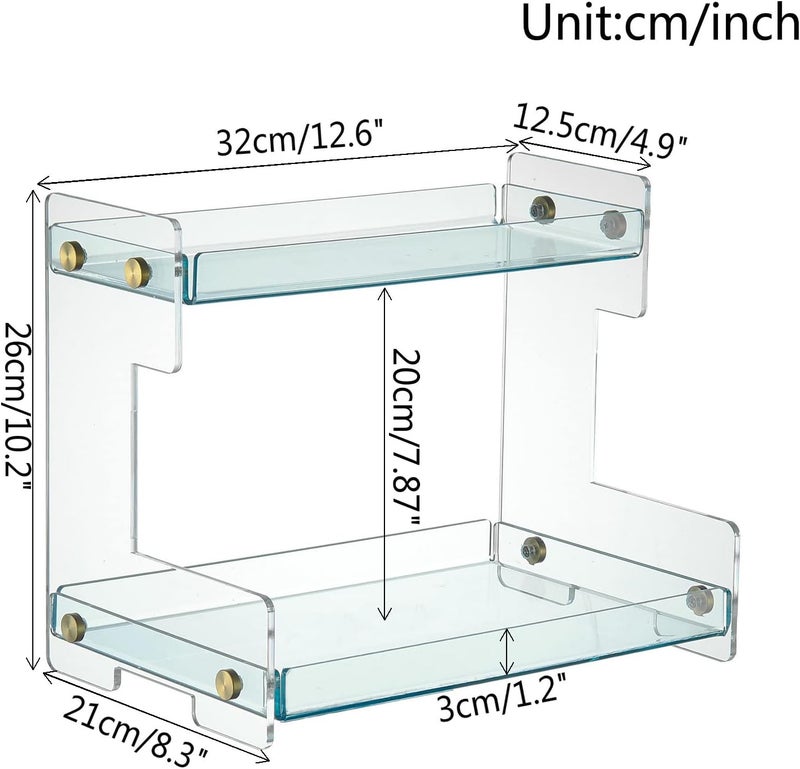 ffk Bathroom Organizer Countertop,2 Tier Bathroom Counter Organizer Kitchen Spice Rack Cosmetic Organizer,Countertop Storage Shelf for Bathroom, Kitchen, Living Room, Bedroom, Dressing Table - Image 2