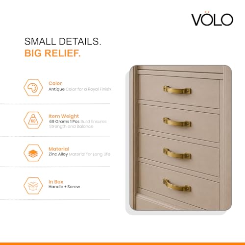 VOLO Antique Finish Door and Window Handle for Home, Kitchen, and Office Doors - Cabinet and Window Handle (Model: R-137) (Pack of 2, 96MM (4 Inch)) - Image 5