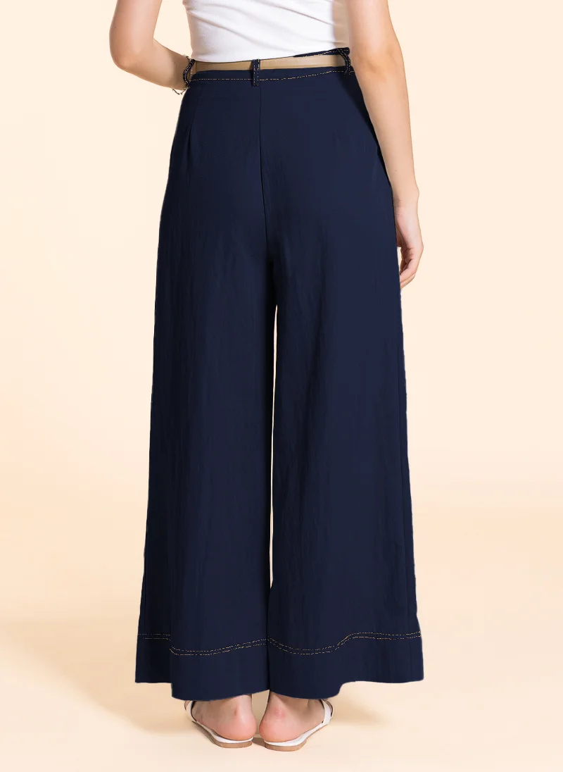 SHAPES WIDE-LEG LINEN BLEND TROUSERS
