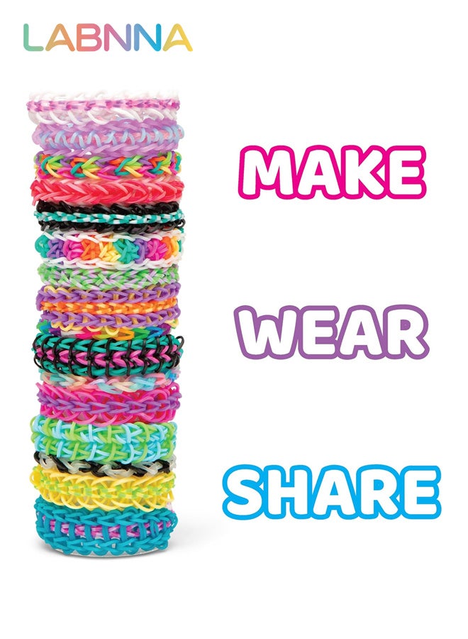 LABNNA 2700+ Rubber Bands Bracelet Kit DIY Making Kit 2500+ Bands Refill Set Kids Colorful Rubber Bands Kits with Storage Container 32 Colors Birthday Gift for Kids Friendship Gift - Image 2