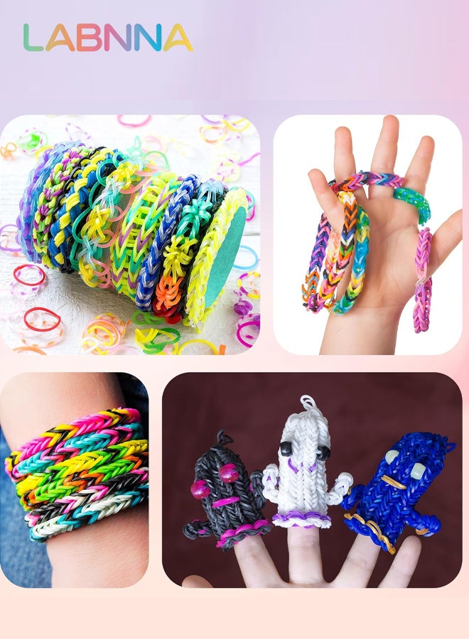 LABNNA 2700+ Rubber Bands Bracelet Kit DIY Making Kit 2500+ Bands Refill Set Kids Colorful Rubber Bands Kits with Storage Container 32 Colors Birthday Gift for Kids Friendship Gift - Image 5