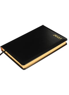 FIS FIS A5 Diary 2025 (English) Golden Bonded Leather, Black - FSDI26EGB25BK  - Image 1