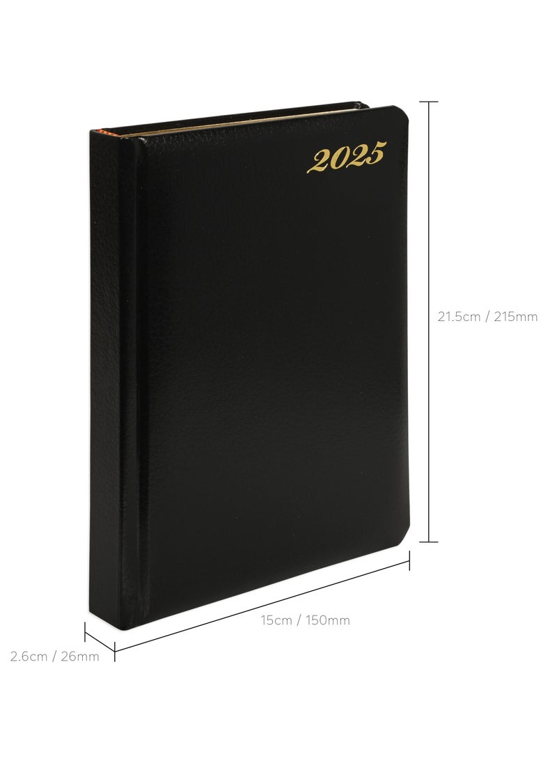 FIS FIS A5 Diary 2025 (English) Golden Bonded Leather, Black - FSDI26EGB25BK  - Image 4