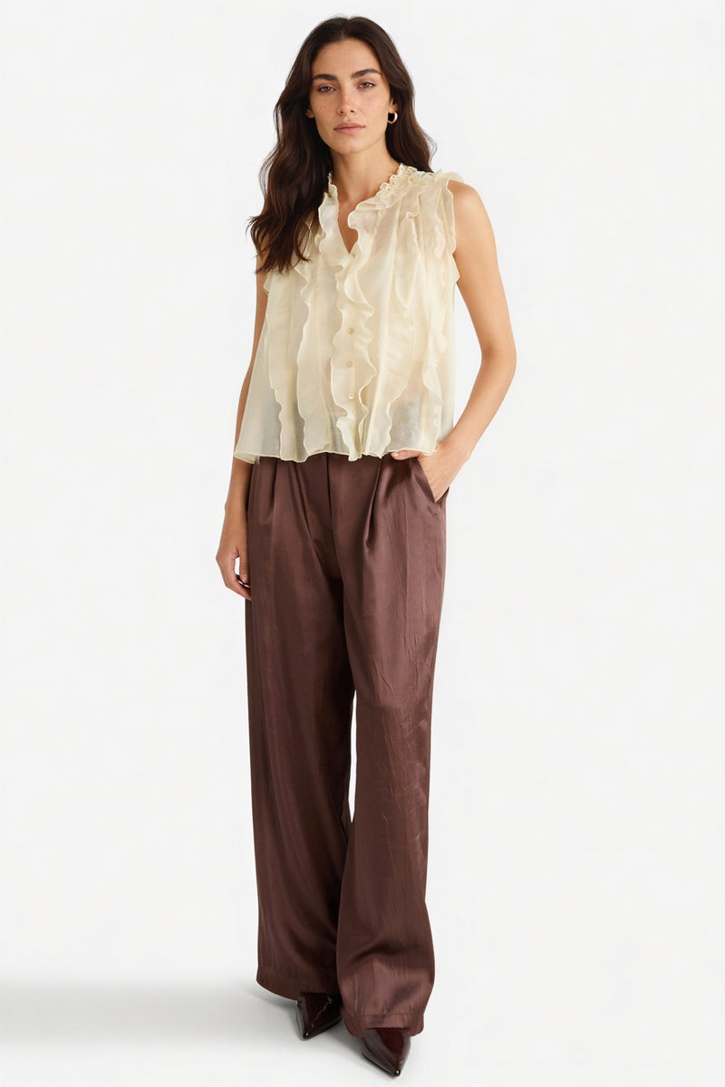 DeFacto Beige Woman Regular Fit Short Sleeve Blouse Casual - Image 2
