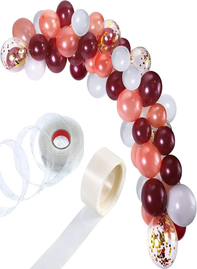 Secret 112 Pieces Balloon Garland Kit Balloon Arch Garland for Wedding Birthday Party Decorations (White Burgundy Rose Gold) , 2725612218862