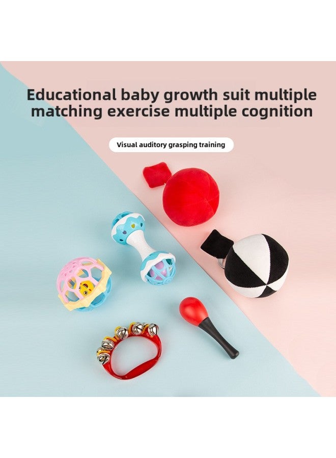 Baby Chasing Vision Chasing Hearing Hand Grip Training Red Ball Puzzle Early Education 3 Months 6 Baby Visual Enlightenment Toys-Color:Pair Of Red Sand Hammers - Image 2