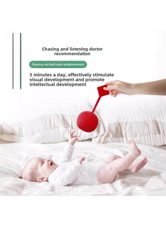 Baby Chasing Vision Chasing Hearing Hand Grip Training Red Ball Puzzle Early Education 3 Months 6 Baby Visual Enlightenment Toys-Color:Pair Of Red Sand Hammers - Image 3