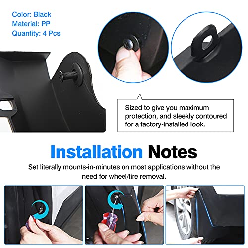 Autorder Mud Flaps for 2022 2023 2024 2025 Tucson NX4 Accessories Splash Guards Fender Flares Mudflap Front and Rear Mud Guard Set of 4 - Image 5