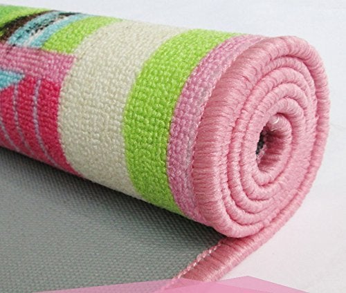 HUAHOO Pink Girls Bedroom Rugs Cartoon Castle Kids Rug Bedroom Floor Rugs Nylon Cartoon Kids Living Room Carpet (130x190cm(51''x75'')) - Image 3