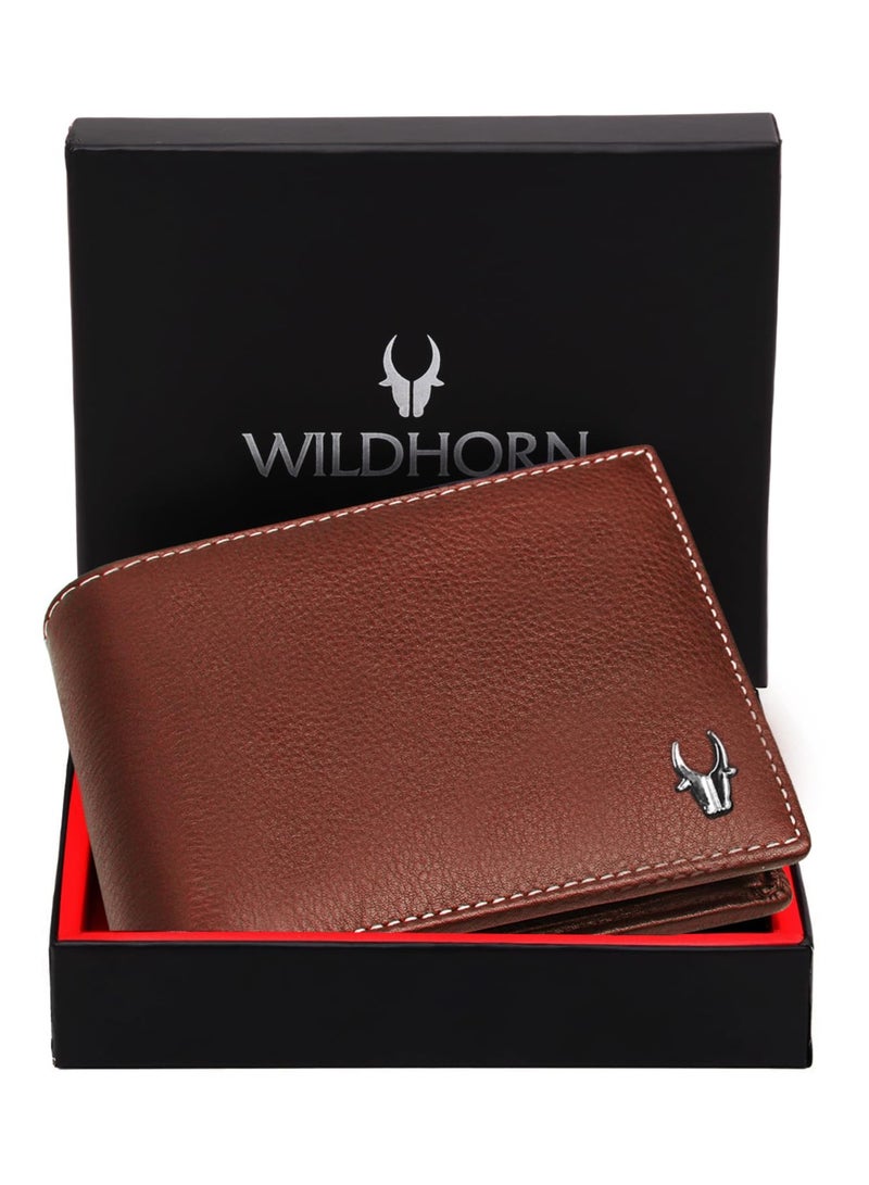 WildHorn RFID Protected Leather Wallet for Men, Brown - Image 2