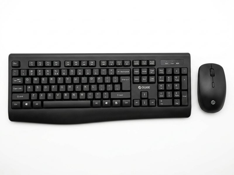 Black Wireless Keyboard and Mouse Combo, Complete Input Set, Ideal for Offices, Gaming, and Home Use, Featuring a Lightweight and Ergonomic Design, Model KM101. - Image 1