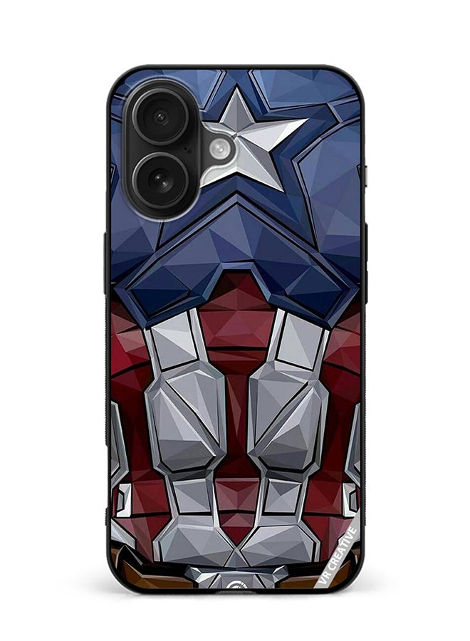 VR CREATIVE Protective Case Cover For Apple iPhone 16 Captain America Suit Design Multicolour
