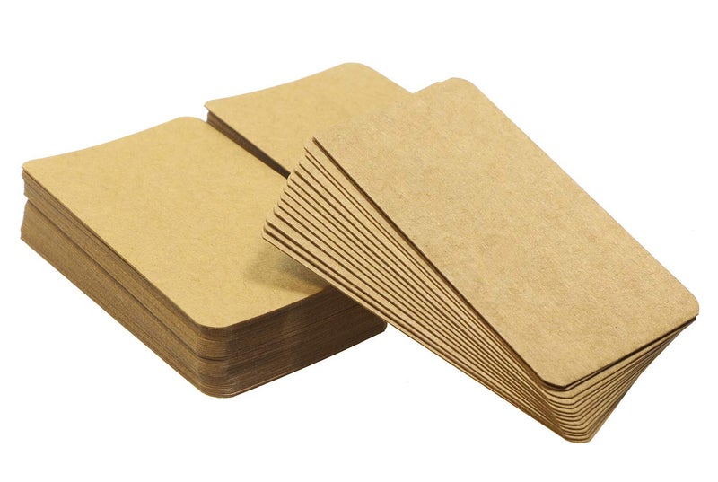 Tupalizy Small Blank Brown Paper Message Note Business Cards Mini Greeting Place Name Vocabulary Word Flash Cards Graffiti Scrapbookings DIY Gift Tags Label,100PCS - Image 3