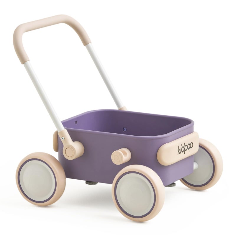 Kidpop PULA 2-in-1 Push and Pull-Along Wagon, Baby Push Walker for First Learner from 7 Month to 4 Year, One Year Birthday Gifts, Sturdy and Safe, Indoors and Outdoors (Purple) - Image 1