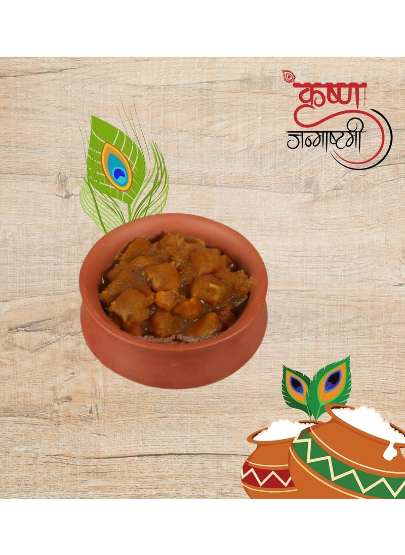 Terra Charms Terra Charms Clay Handi For Krishnas Clay Handi A Janmashtami Celebration Clay Pot Serving Pot Hand Craft Handi for Making Makhan Mishri Bhog Parsadm 1L Capacity  - Image 5