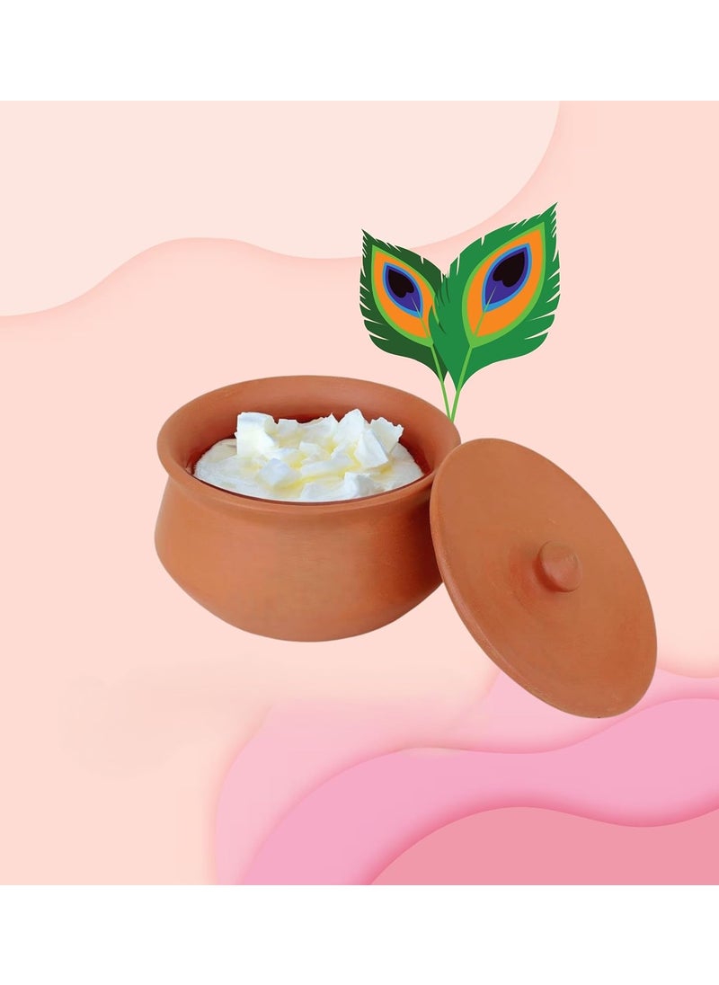 Terra Charms Terra Charms Clay Handi For Krishnas Clay Handi A Janmashtami Celebration Clay Pot Serving Pot Hand Craft Handi for Making Makhan Mishri Bhog Parsadm 1L Capacity  - Image 1