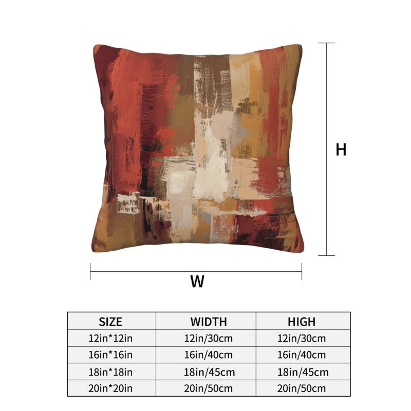Lcokin Burnt Orange Abstract Throw Pillow Covers 18x18 in Set of 2, Decor Art Painting Orange Pillow Case Square Cushion Covers for Sofa Bed Couch Living Room - Image 4