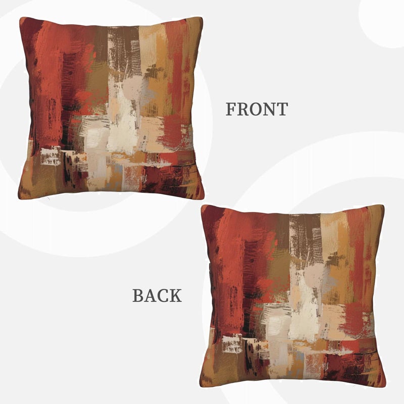 Lcokin Burnt Orange Abstract Throw Pillow Covers 18x18 in Set of 2, Decor Art Painting Orange Pillow Case Square Cushion Covers for Sofa Bed Couch Living Room - Image 2
