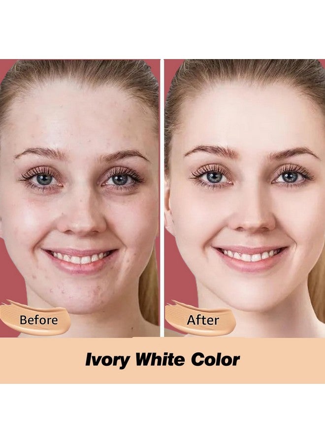Kriloneal CC Cream Foundation Mushroom Head Air Cushion Face Makeup Moisturizing Concealer Waterproof Oil Control Long-Lasting Nude Makeup Even Skin Tone for All Skin Types(Ivory White) - Image 2