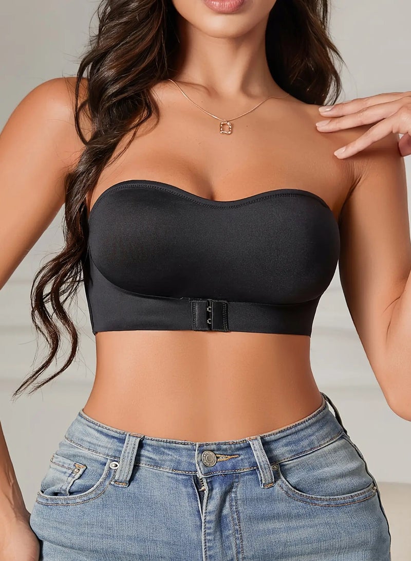 Ladies' Front Closure Wireless Strapless Seamless Non Padded Bra - Image 5