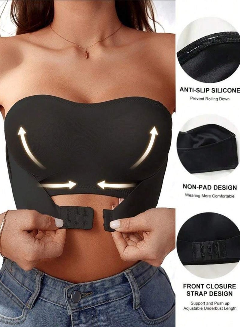 Ladies' Front Closure Wireless Strapless Seamless Non Padded Bra - Image 2