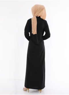 Elanesa  Black Side Tied Muslim Dress  - Image 2