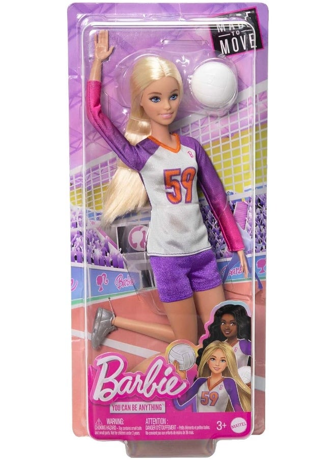 Barbie Barbie Doll & Accessories, Made to Move Career Volleyball Player Doll  - Image 2