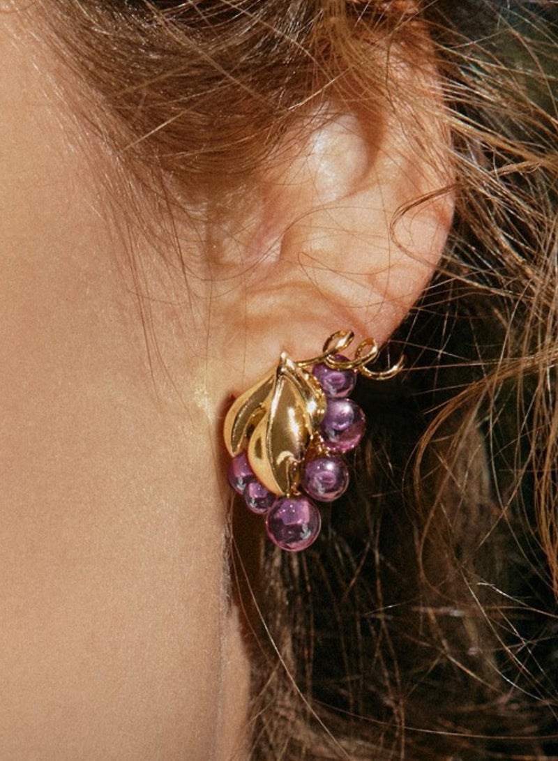 HEFANG Grapes Ear clip-Grape Purple - Image 2