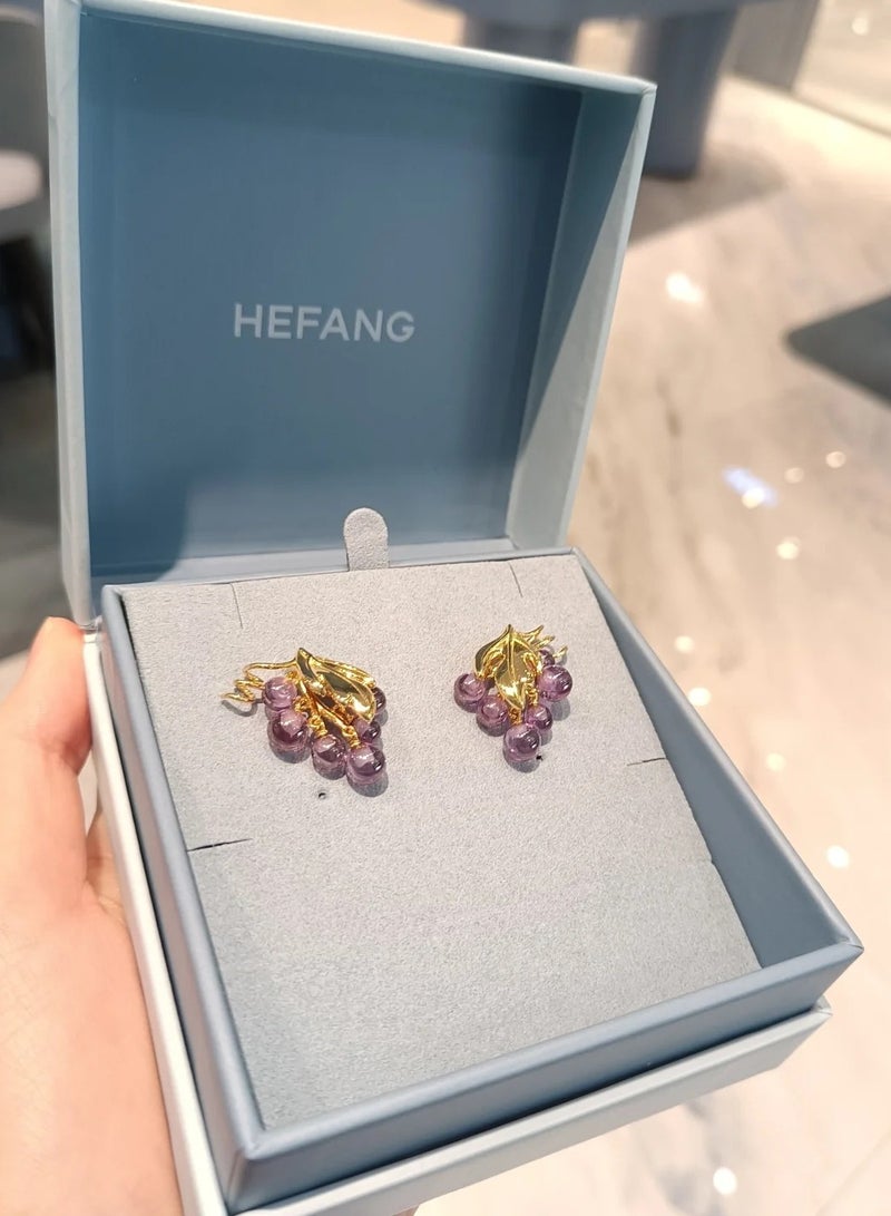 HEFANG Grapes Ear clip-Grape Purple - Image 4