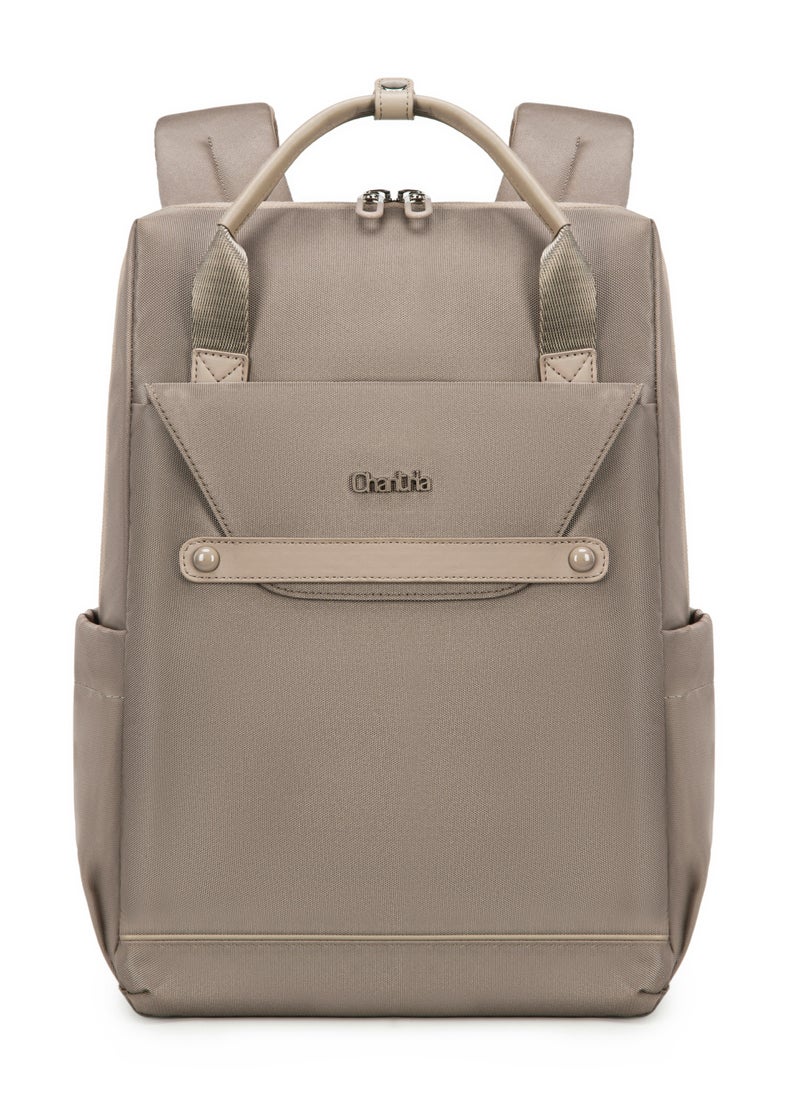 Chantria Casual Laptop Backpack for Women Water Resistant Multifunctional Polyester Daypack for Office/School/College/Travel, CB00618 - Khaki  - Image 1