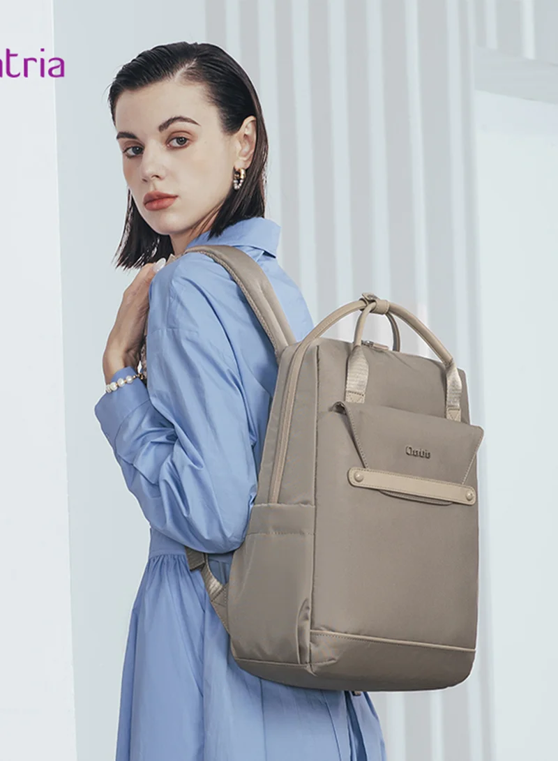 Chantria Khaki Casual Laptop Backpack for Women Water Resistant Multifunctional Polyester Daypack for Office/School/College/Travel, CB00618 - Khaki  | Best Price UAE