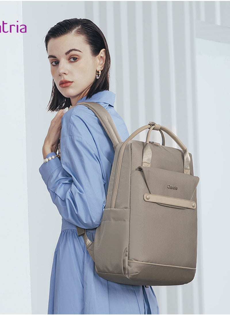 Chantria Casual Laptop Backpack for Women Water Resistant Multifunctional Polyester Daypack for Office/School/College/Travel, CB00618 - Khaki  - Image 5
