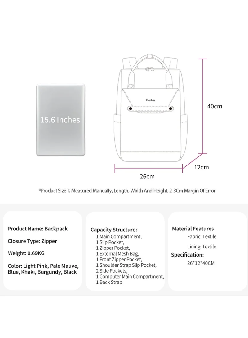 Chantria Khaki Casual Laptop Backpack for Women Water Resistant Multifunctional Polyester Daypack for Office/School/College/Travel, CB00618, Khaki for Women | Best Price UAE