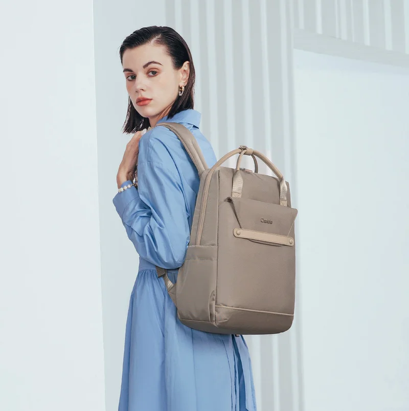 Chantria Khaki Casual Laptop Backpack for Women Water Resistant Multifunctional Polyester Daypack for Office/School/College/Travel, CB00618, Khaki for Women | Best Price UAE