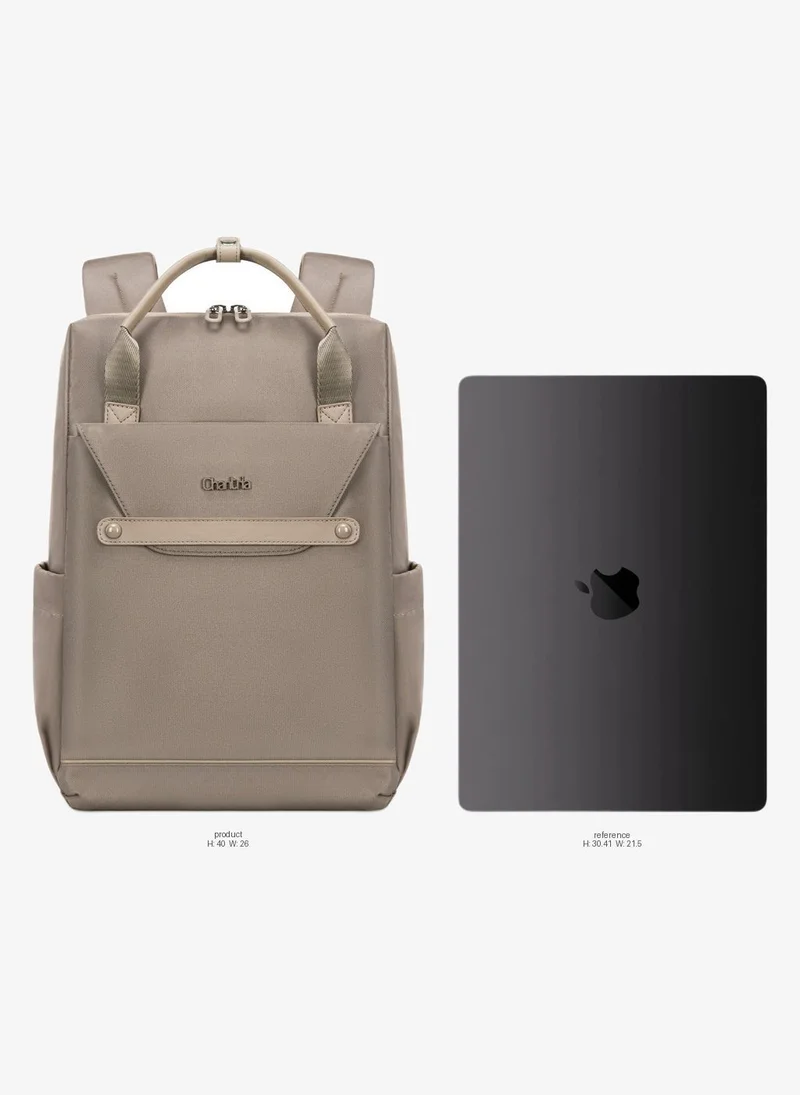 Chantria Khaki Casual Laptop Backpack for Women Water Resistant Multifunctional Polyester Daypack for Office/School/College/Travel, CB00618, Khaki for Women | Best Price UAE