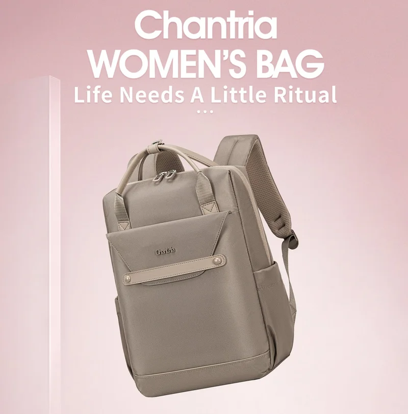Chantria Khaki Casual Laptop Backpack for Women Water Resistant Multifunctional Polyester Daypack for Office/School/College/Travel, CB00618, Khaki for Women | Best Price UAE