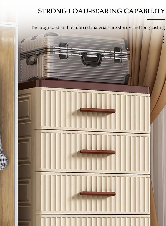 DUNISO 4-Layer  Storage Cabinet  with 360 ° Omnidirectional Wheels Handle，Storage Drawer Cart , Space Saving Dresser Storage Tower,Multifunctional Drawer Plastic Wardrobe，Storage Drawer Units  for Toys, Snacks, Books - Image 4