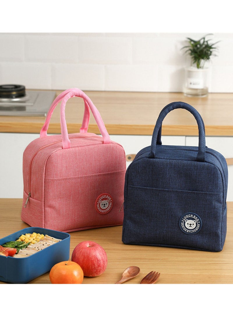 ROBUST Robust Insulated Lunch Bags For Women and Men, Leak-Proof Water-Resistant Cooler Tote Bag Container For Adults, Kids, Light-Weight Portable Lunch Box For Office Work, Outdoor, Picnic, School (Pink)  - Image 3