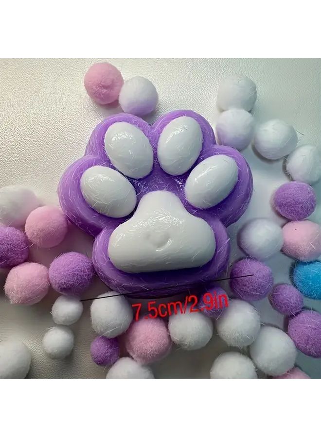 Squishy Plush Cat Paw Squeeze Toy Random Color Stress Relief Party Favor Halloween Stocking Stuffer - Image 3