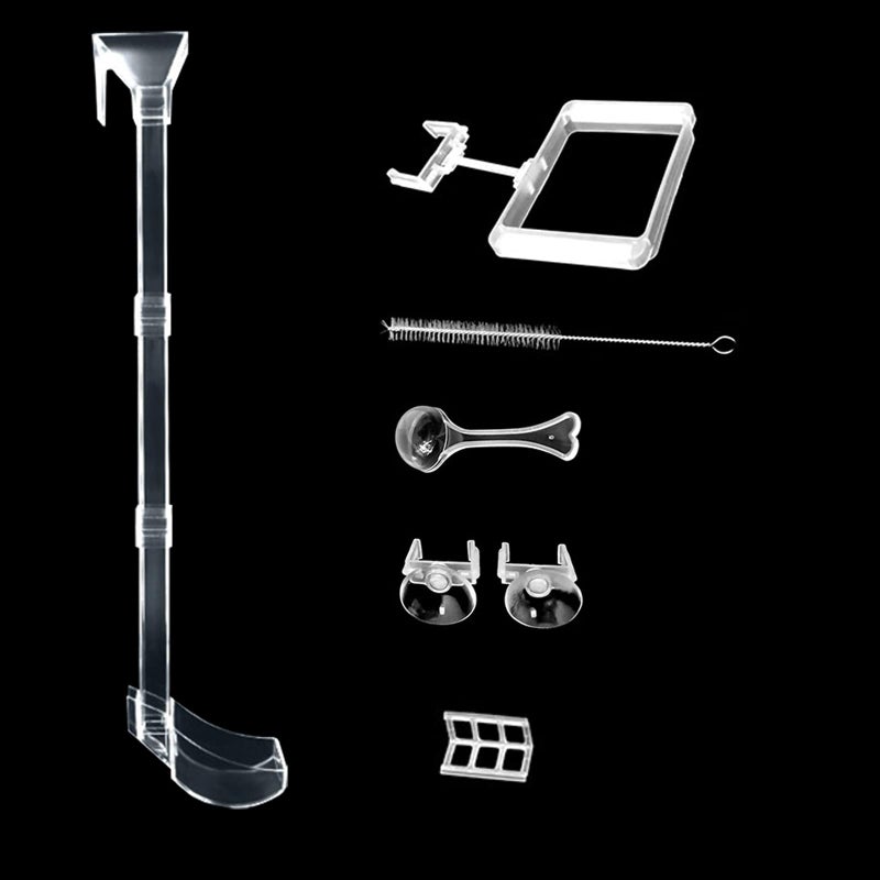 SXYYDSG Aquarium Fish Shrimp Feeding Dish Set, Transparent Shrimp Feeding Tube, Fish Tank Feeding Supplies with Feeding Ring Cleaning Brush - Image 1