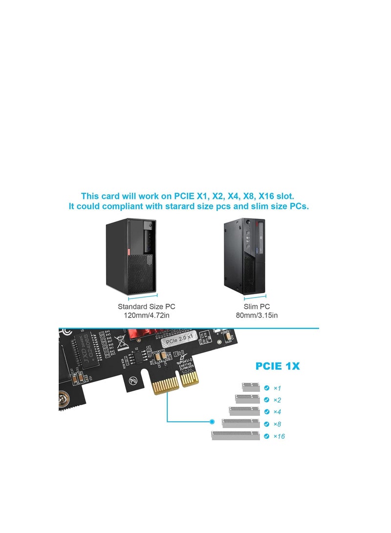 Haysenser Dual-Port PCIe Gigabit Network Card 1000M PCI Express Ethernet Adapter with Intel 82576 Two Ports LAN NIC Card for Support PXE for Windows/Windows Server/Linux/Freebsd/DOS with Low Profile - Image 4