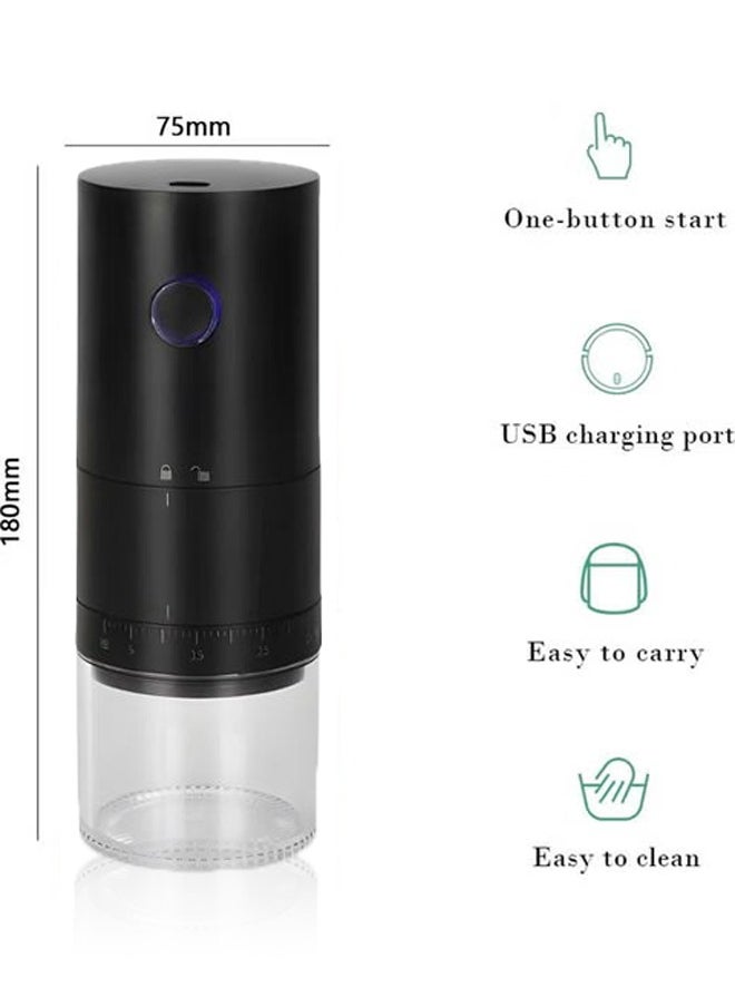 Zeemey - Portable Electric Coffee Grinder,Upgraded External Adjustment Knob, USB Rechargeable, Easy Push Button Operation with Brush, Removable Chamber for Home, Travel, Office Cafe - Image 1