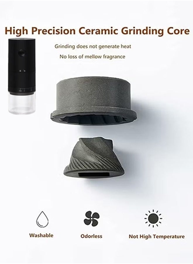 Zeemey - Portable Electric Coffee Grinder,Upgraded External Adjustment Knob, USB Rechargeable, Easy Push Button Operation with Brush, Removable Chamber for Home, Travel, Office Cafe - Image 1