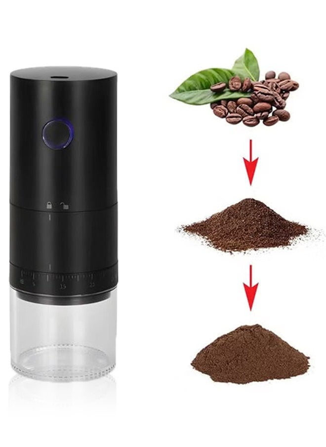 Zeemey - Portable Electric Coffee Grinder,Upgraded External Adjustment Knob, USB Rechargeable, Easy Push Button Operation with Brush, Removable Chamber for Home, Travel, Office Cafe - Image 1