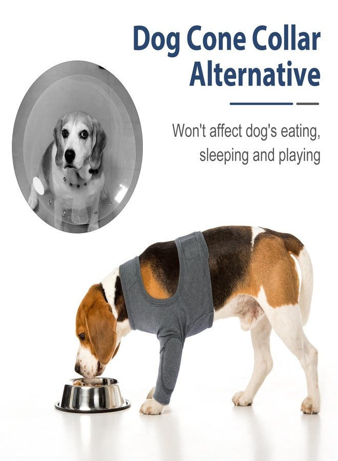 IDOMIK Dog Recovery Suit for Front Legs, Adjustable Dog Leg Sleeves to Stop Licking, Dogs Elbow Braces Protector for Leg Injuries Shoulder Wound, Cone Collar Alternatives,Grey,S - Image 5