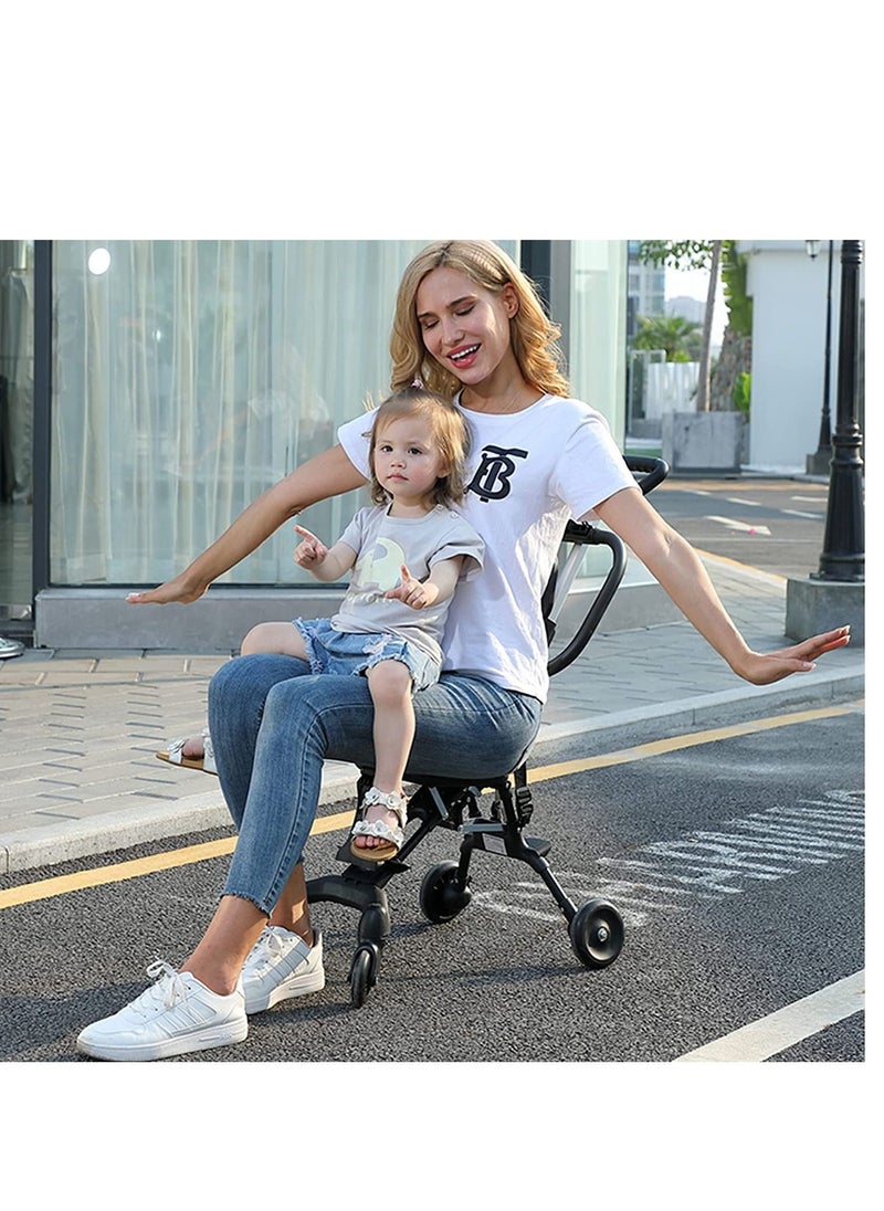 Generic Kids Stroller Magic stroller 4 wheels Ultra lightweight Baby Trolly Foldable foldable stroller Lightweight Portable stroller for baby with brake wheels Grey  - Image 5