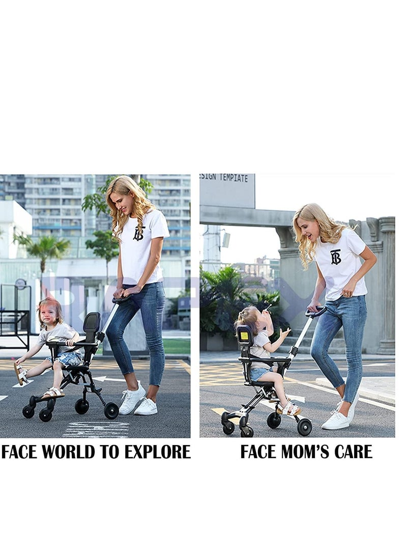 Generic Kids Stroller Magic stroller 4 wheels Ultra lightweight Baby Trolly Foldable foldable stroller Lightweight Portable stroller for baby with brake wheels Grey  - Image 2